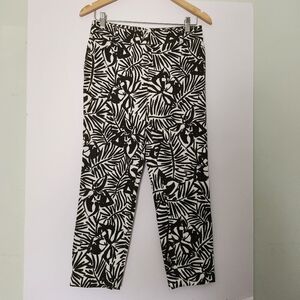 Kate Spade Green & White Tropical Print Capri Pants Size 0